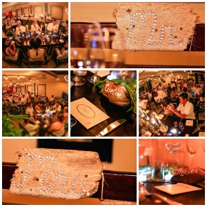 jayme and alan wedding collage, with custom wedding decor ideas