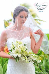 The bride before her wedding with Romantic Travel Belize