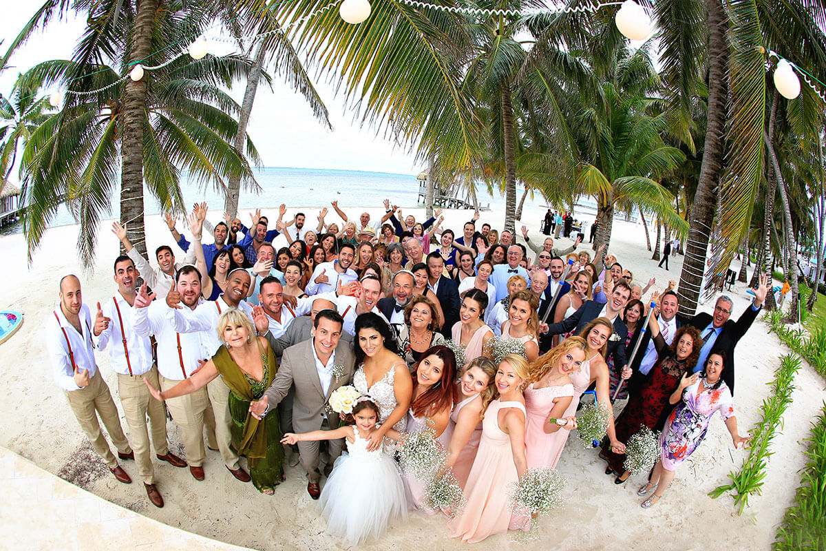 Wedding Group Shot in Belize